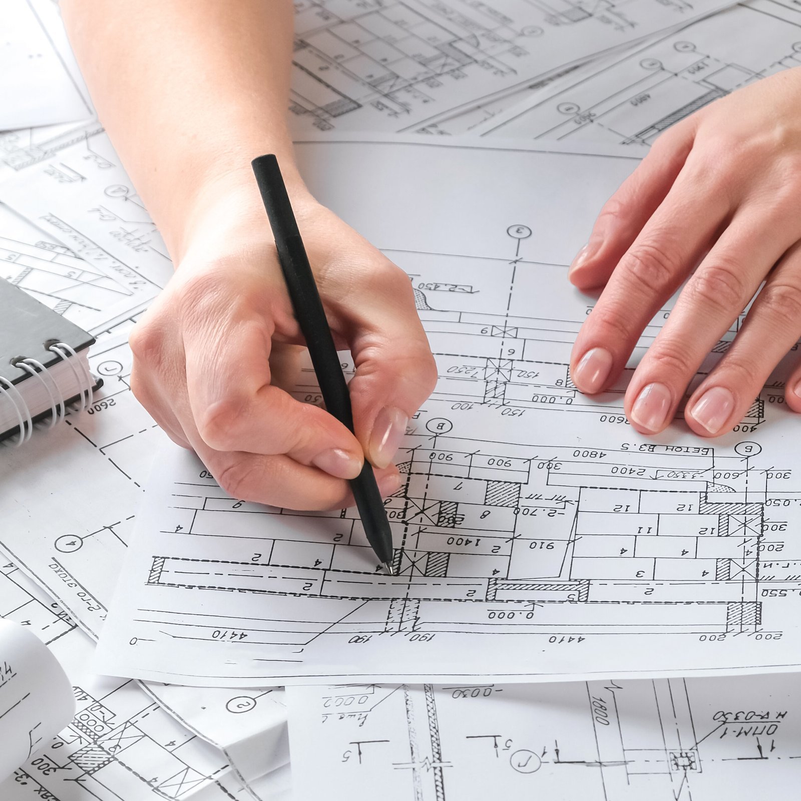 Architects concept, engineer architect designer freelance work o